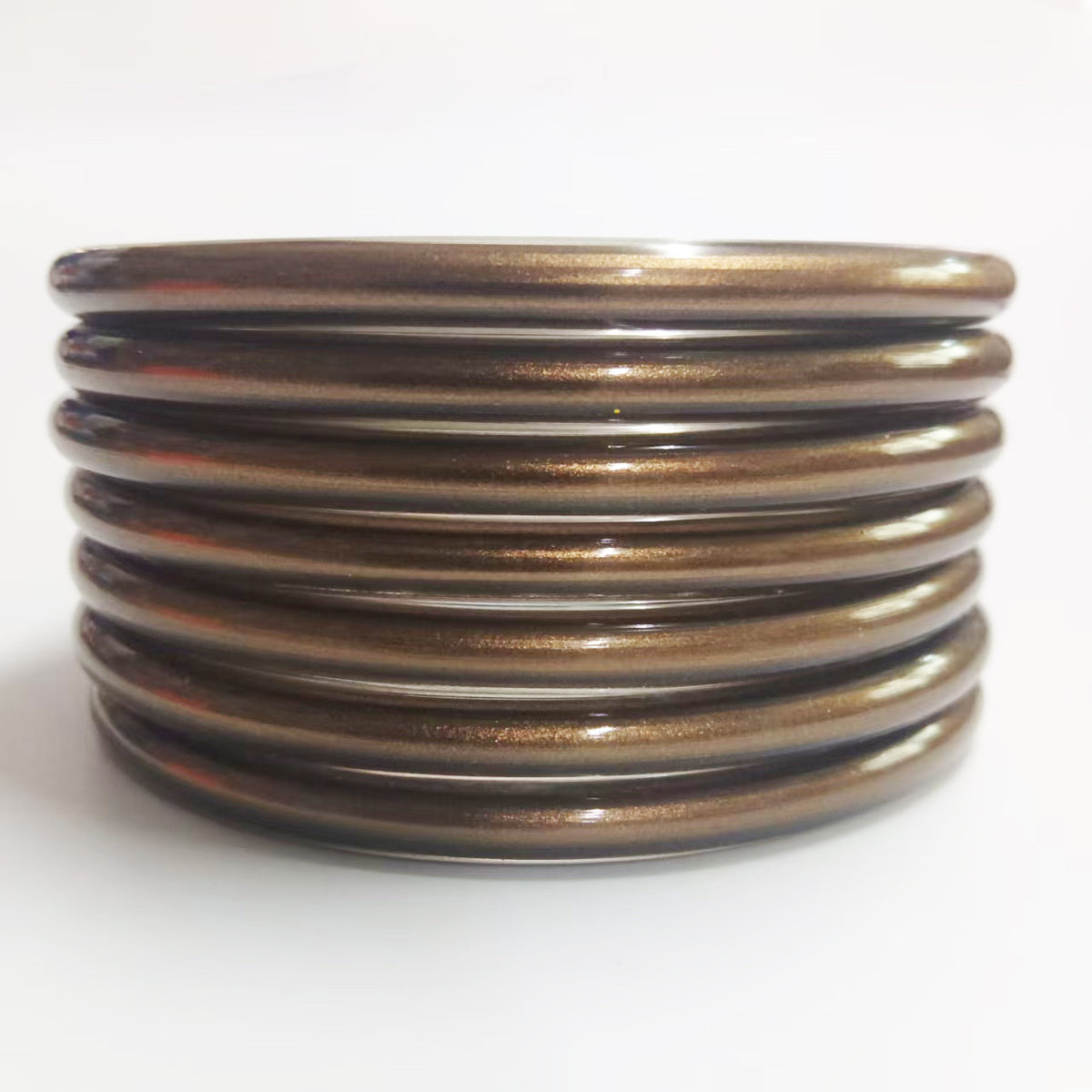 7-Layer Plastic Silicone Bracelets Gold Foil Jelly Bangles Multi-Layer Silicone Gold Foil Paint Bracelets Factory Direct Sales