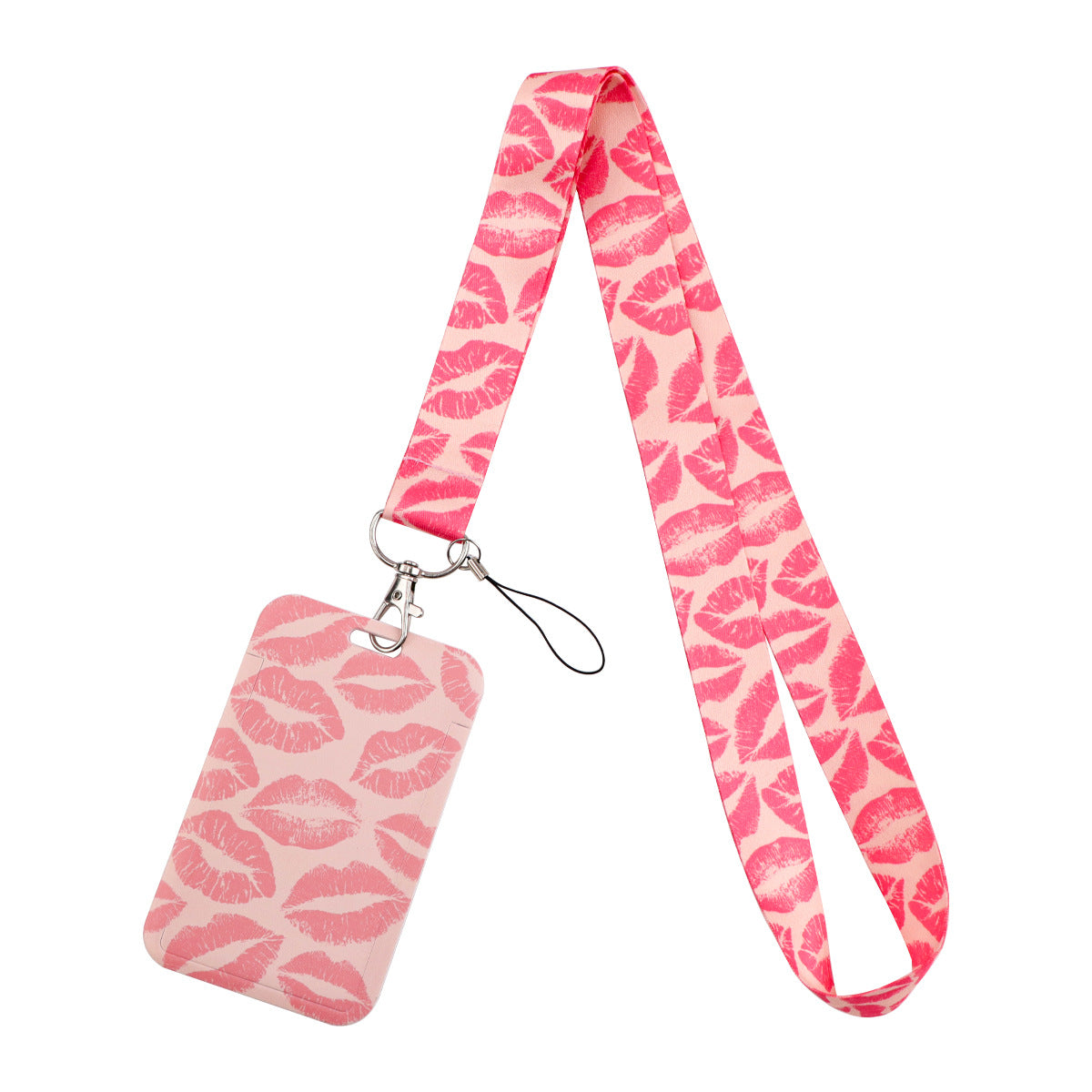 New Heart-Shaped Mobile Phone Lanyard Card Holder Student Bus Card Exhibition Id Personalized Trendy Hard Shell Protective Cover