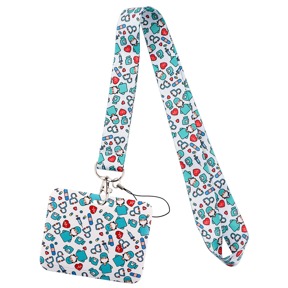 Doctor Pills Cat Mobile Phone Lanyard Card Set Combination Bus Card Factory Brand Work Medical Lanyard Campus Card Pendant