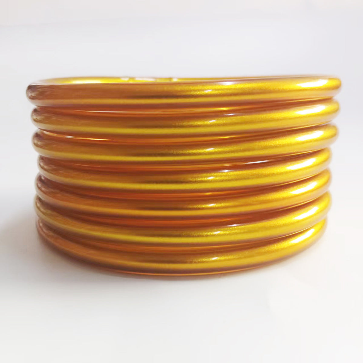 7-Layer Plastic Silicone Bracelets Gold Foil Jelly Bangles Multi-Layer Silicone Gold Foil Paint Bracelets Factory Direct Sales