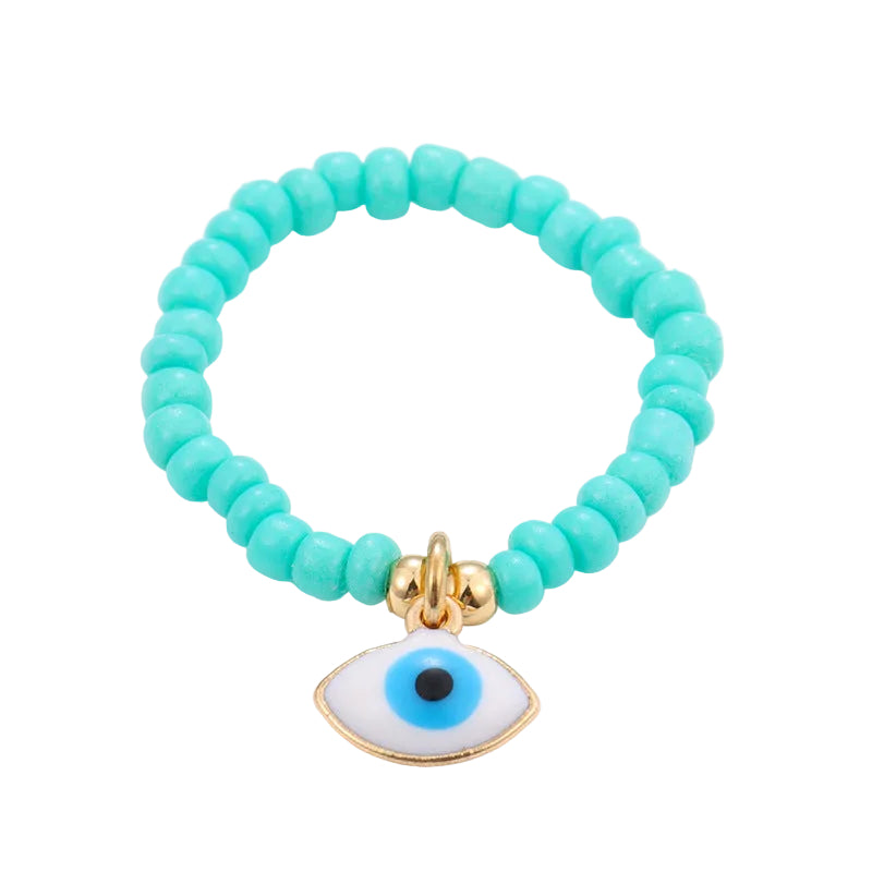 2PCs Mixed Color Beaded Star Smiley Multi-Row Stacked Summer Ring /Finger Rings/Toe Rings Set for Women
