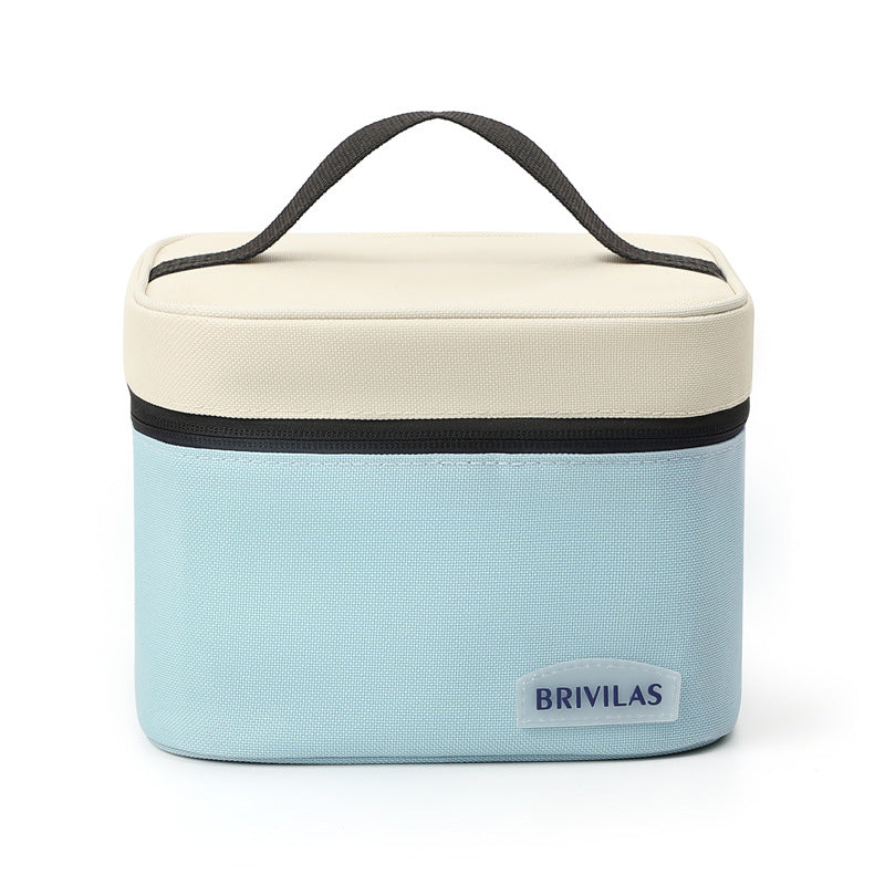 New Dopamine Large-Capacity Double-Layer  Aluminum Foil Thickened Portable Picnic Bag Office Worker Insulated Lunch Bag