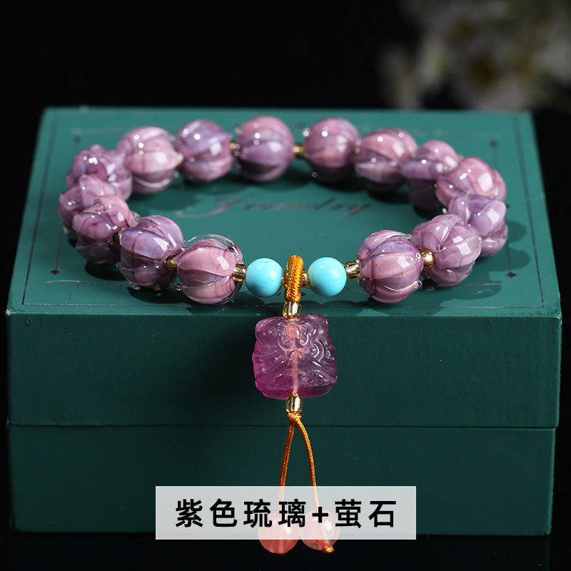 Jingdong Jewelry Natural Crystal Bracelet Jade New Chinese Style Fresh Tassel Bracelet for Girls and Best Friends Agate Bracelet