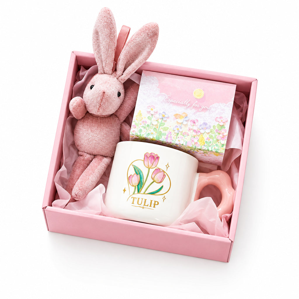 Birthday Gift Small Fresh Tulip Cup Ceramic Cup Girl's Heart Accompanying Gift for Best Friends Practical Mug