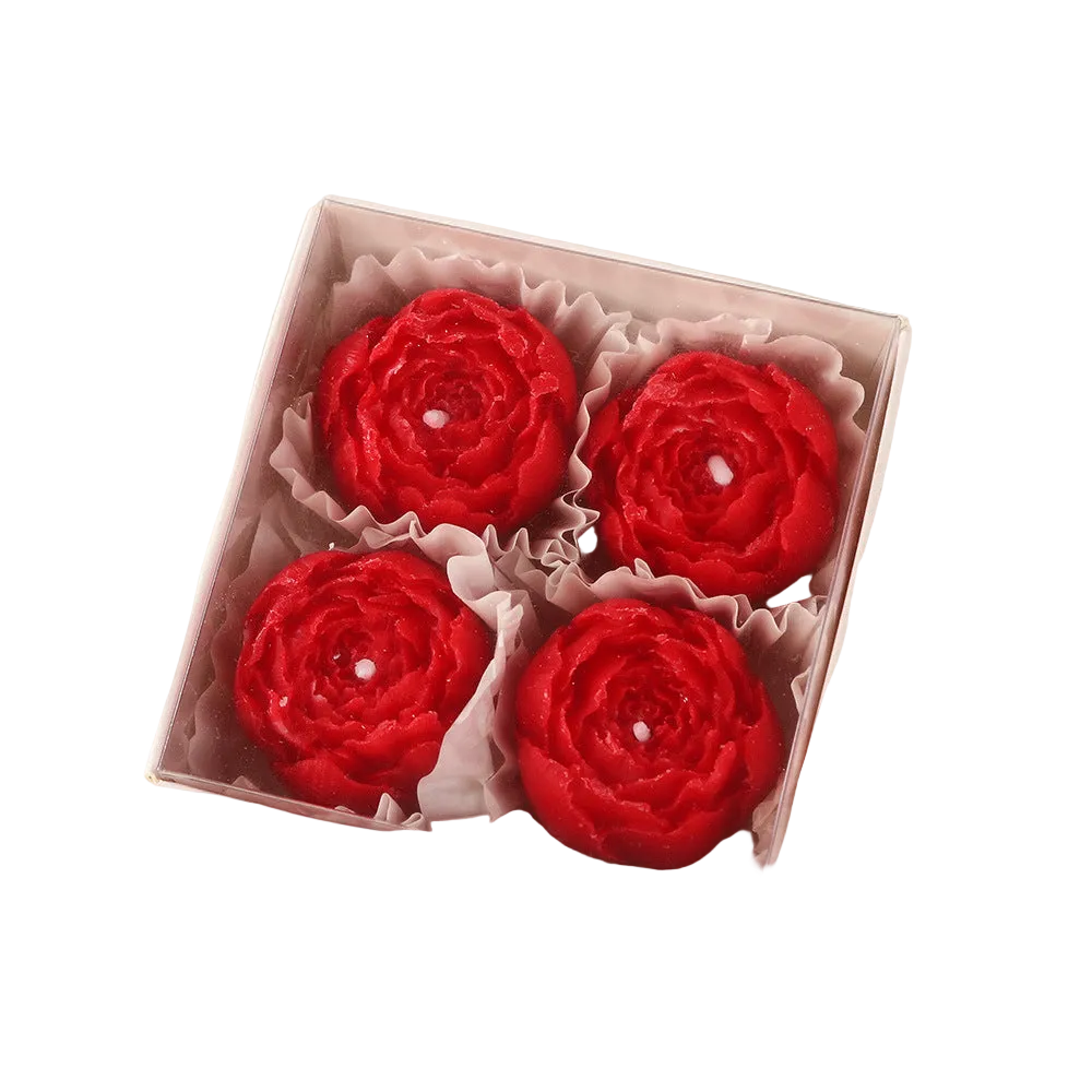 Handmade Red Rose Scented Candle Set  for Home Use Valentine's Day Gift Fragrance Souvenir Candle