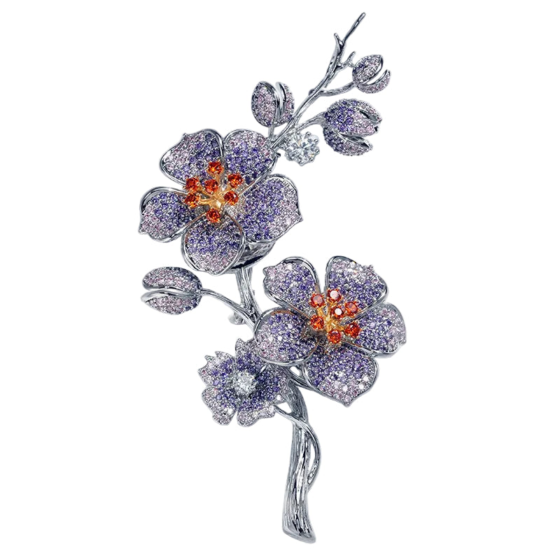 Flower Brooch Pin Detachable Ear Clip Dual-Use Flower Accessories