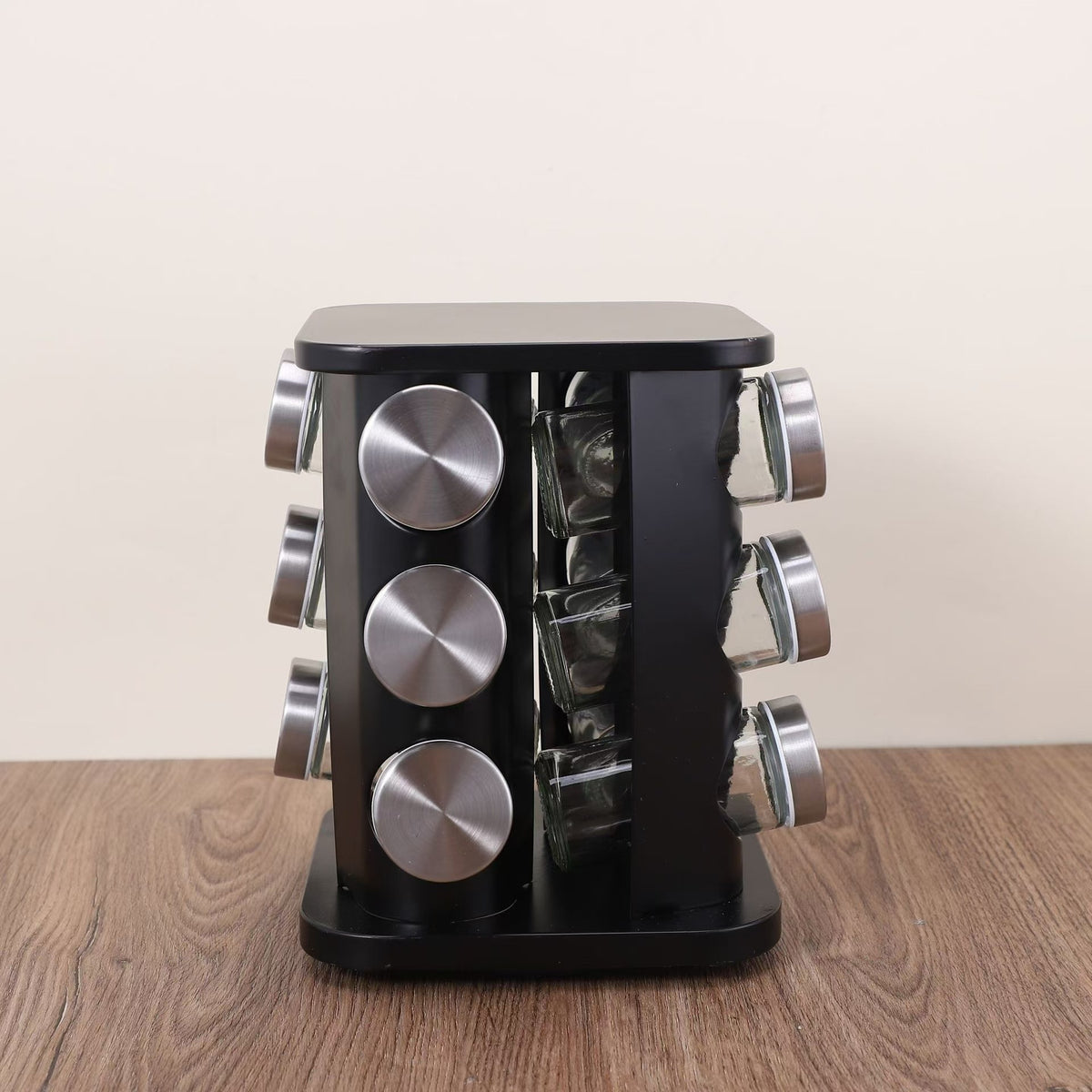 Multi-layer stainless steel rotating seasonings rack Nordic kitchen special 360 degree turntable seasonings storage rack wholesale