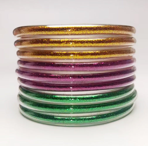 Amazon Best Selling Pvc Silicone Tube Gold Powder Bracelet Jelly Bangles Bracelet Cross-Border 9-Layer Bracelet Mix