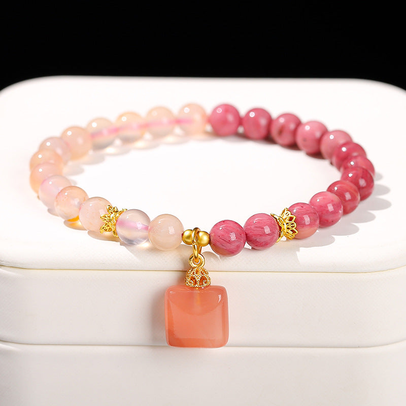 Jingdong Jewelry Natural Crystal Bracelet Jade New Chinese Style Fresh Tassel Bracelet for Girls and Best Friends Agate Bracelet