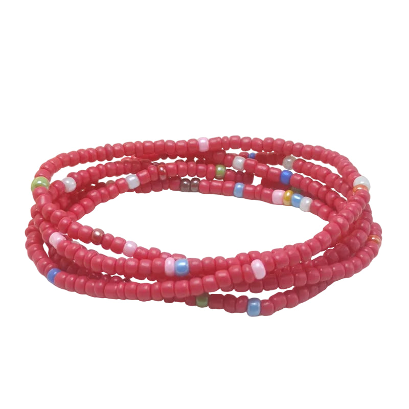 Body Chain with Glass Seed Beads, Fashionable Magic Hand Fish Pendant Accessories, Elastic Handmade Beaded Jewelry Waist Chain