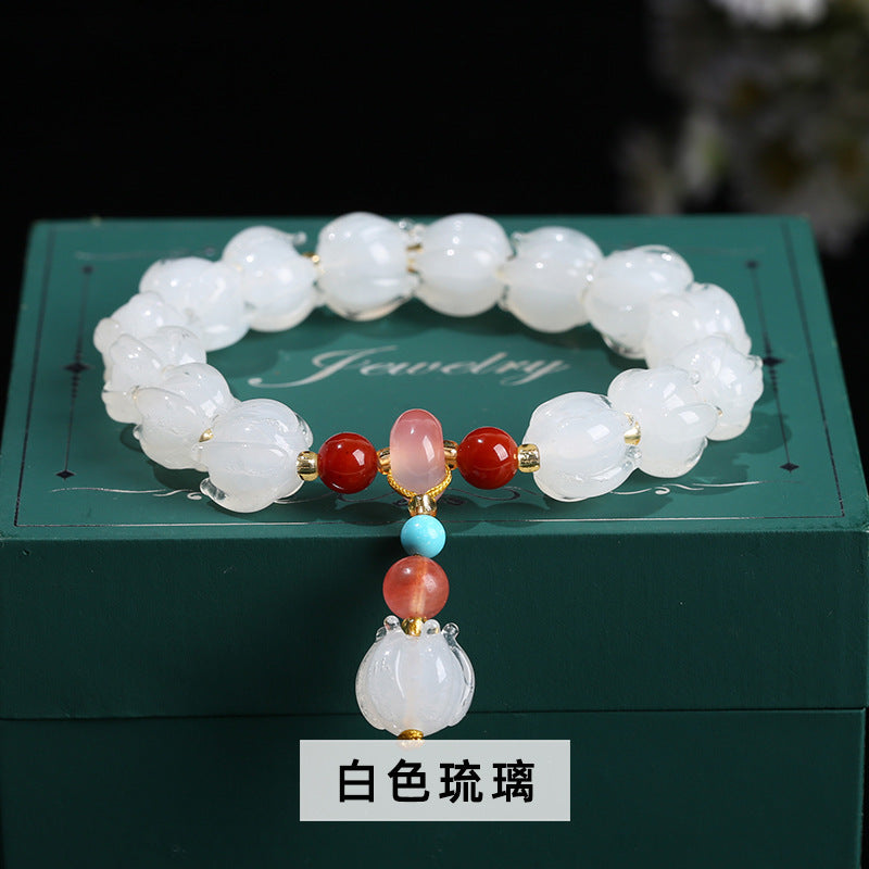 Jingdong Jewelry Natural Crystal Bracelet Jade New Chinese Style Fresh Tassel Bracelet for Girls and Best Friends Agate Bracelet