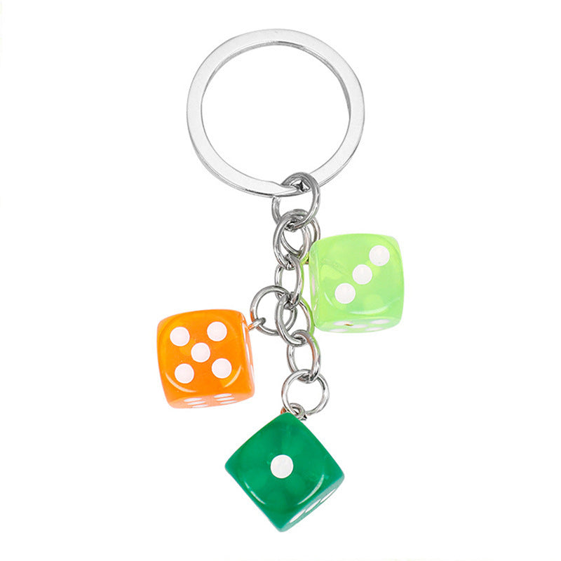 Hot-Selling Creative Plastic Dice-Shaped Keychain Pendant Bag Pants Pen Accessory Decoration DIY Parts