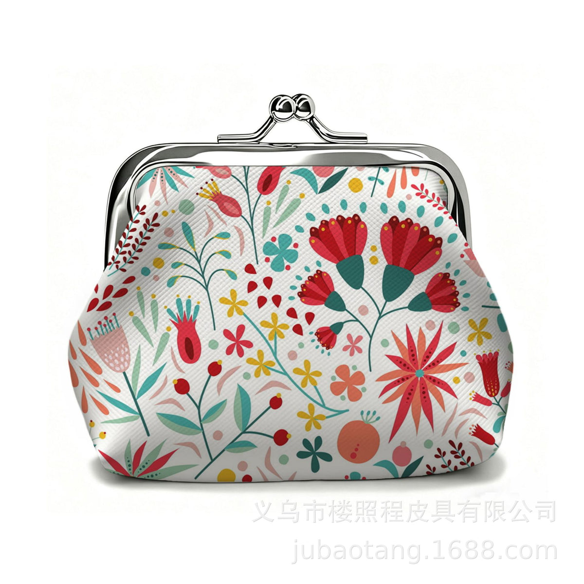 Hot Selling Fresh Floral Coin Wallet Cute Student Small Wallet Girl Mouth Gold Bag Iron Buckle Key Bag Coin Purse