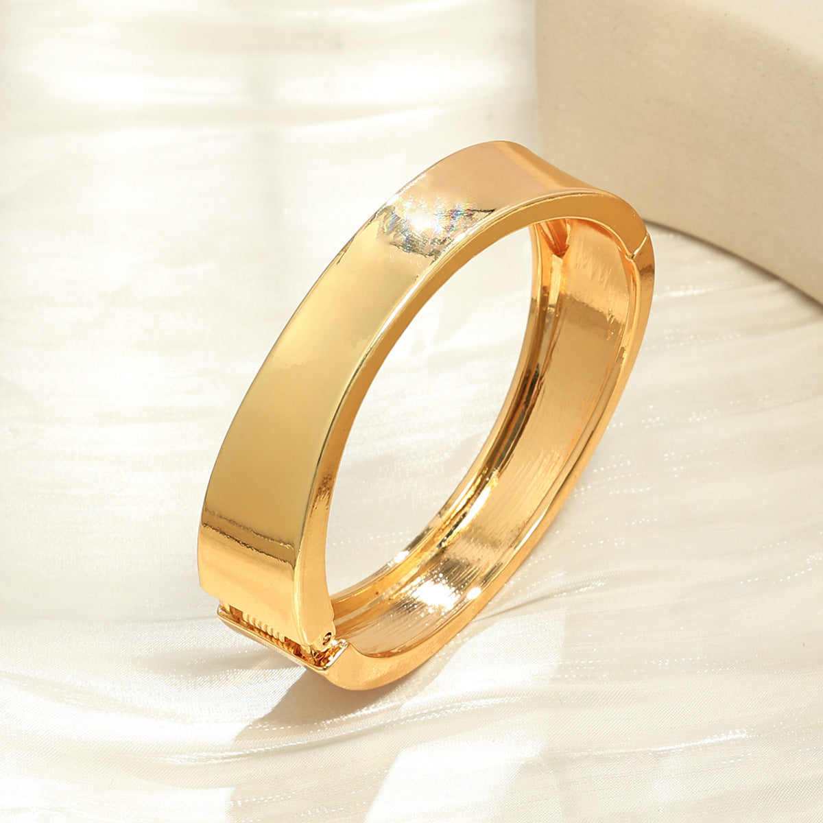 European and American Cross-Border Popular Bracelets Ins Normcore Asymmetrical Wave Pattern Bracelets Metal Glossy Bracelets Women's Jewelry
