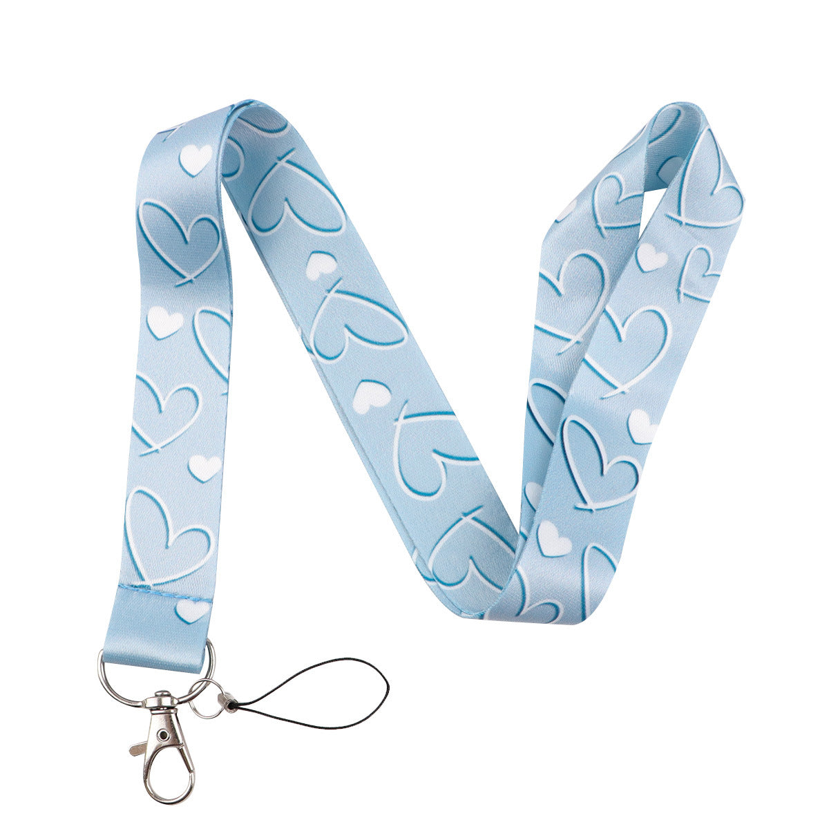 New Heart-Shaped Mobile Phone Lanyard Card Holder Student Bus Card Exhibition Id Personalized Trendy Hard Shell Protective Cover