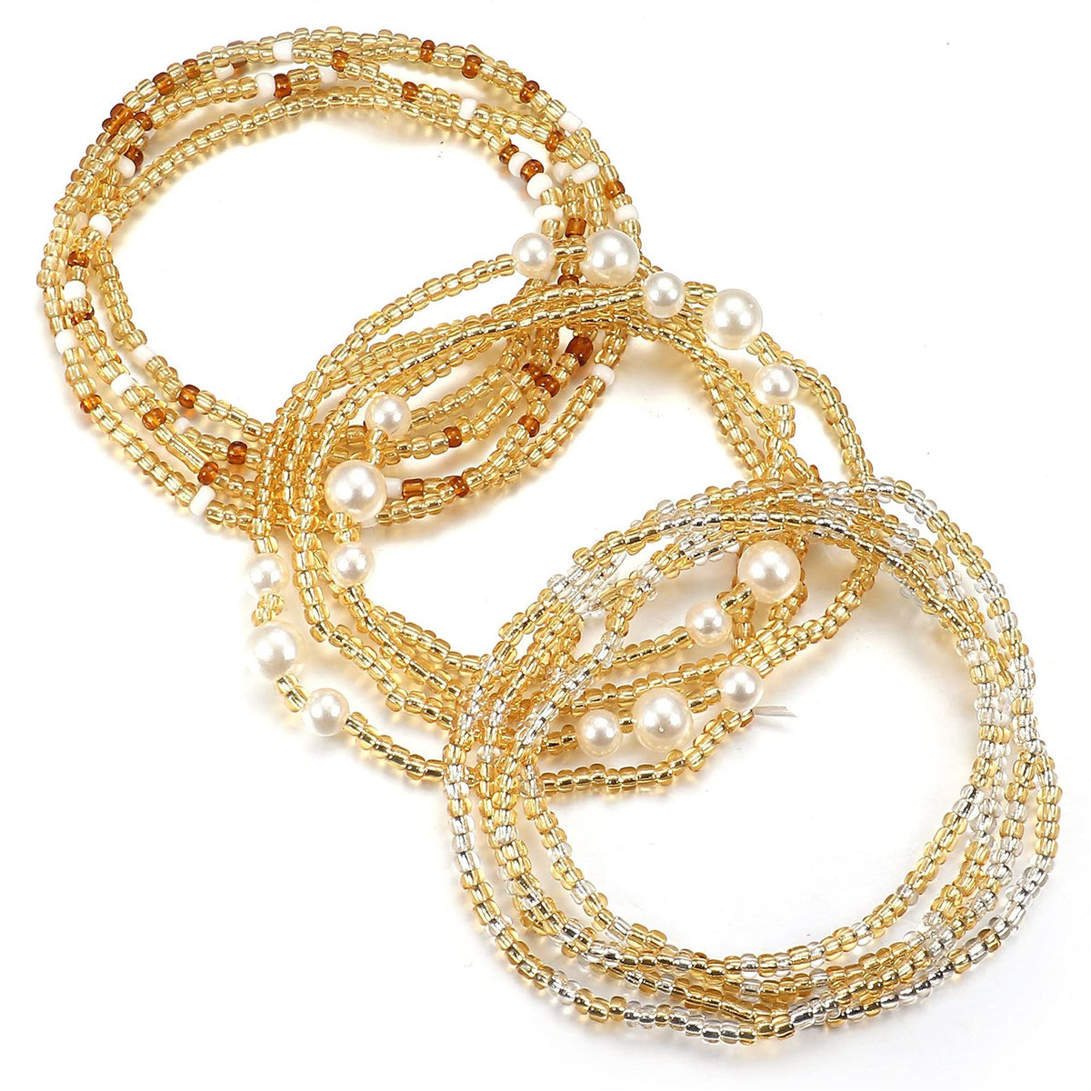Three-Piece Set of Waist Beads for Women, Navel Style, Plus Size Bikini, Elastic Chain, Body Chain, African Waist Bead Chain