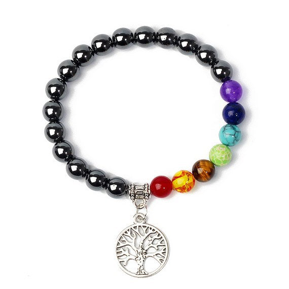 8mm black stone volcanic stone tag life tree shining stone lapis lazuli yellow tiger eye stone yoga bracelet supply d32