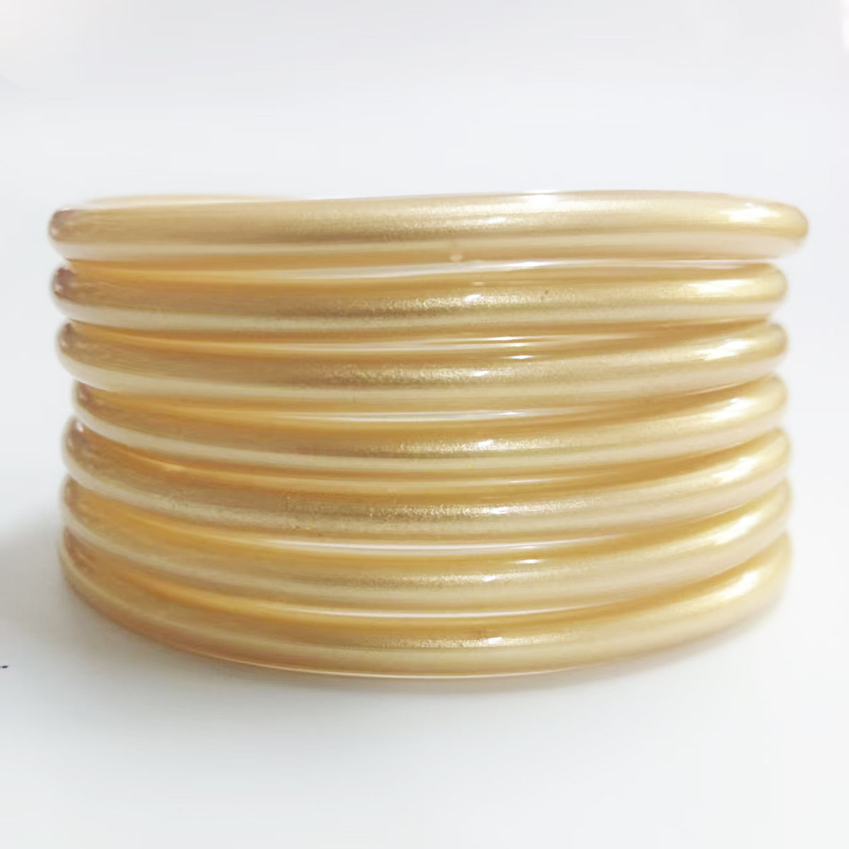 7-Layer Plastic Silicone Bracelets Gold Foil Jelly Bangles Multi-Layer Silicone Gold Foil Paint Bracelets Factory Direct Sales