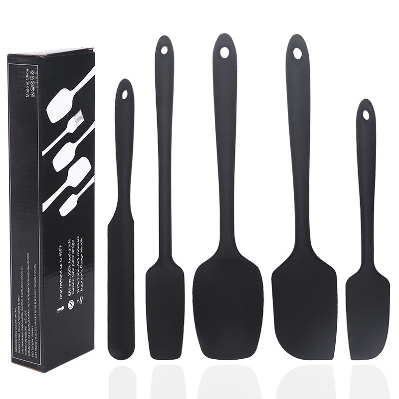 Silicone cream spatula 5 pieces suit silicone spatula integrated cake cream spatula multifunctional baking tool