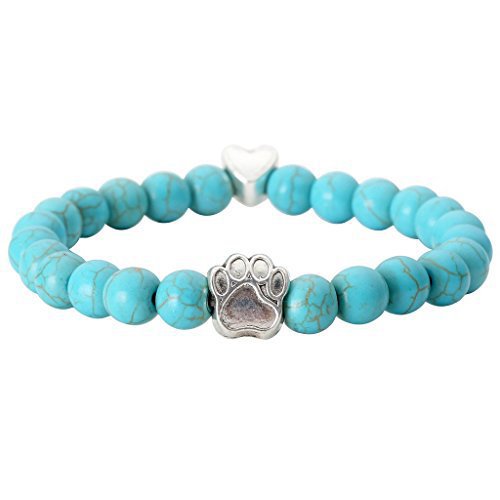 Direct manufacturer, popular on AliExpress: 8mm tiger eye stone, white turquoise, dog paw transparent elastic cord bracelet