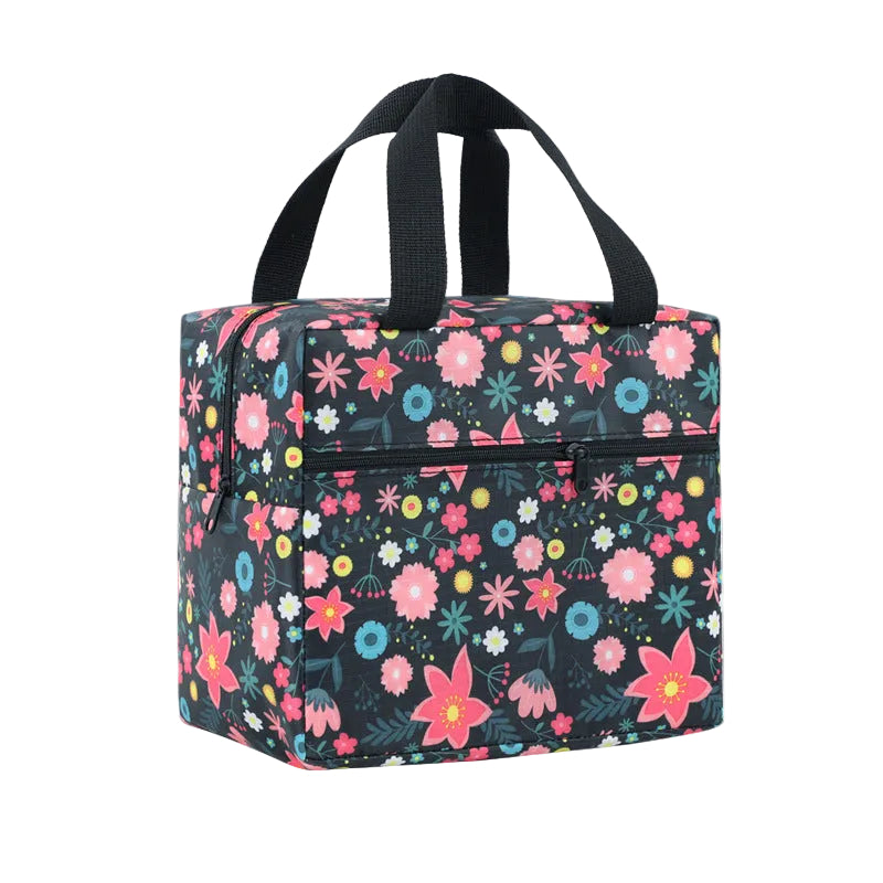 New Cartoon Color Square Oxford Cloth Aluminum Foil Thickeneded Fresh-Keeping Ice Bag Office Worker Insulated Lunch Box Bag