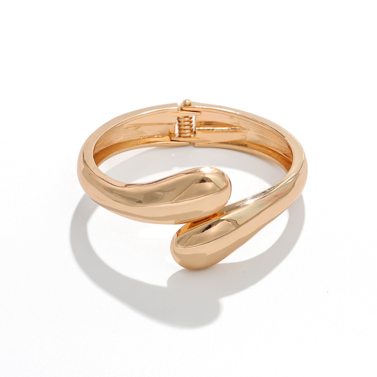 European and American Cross-Border Popular Bracelets Ins Normcore Asymmetrical Wave Pattern Bracelets Metal Glossy Bracelets Women's Jewelry