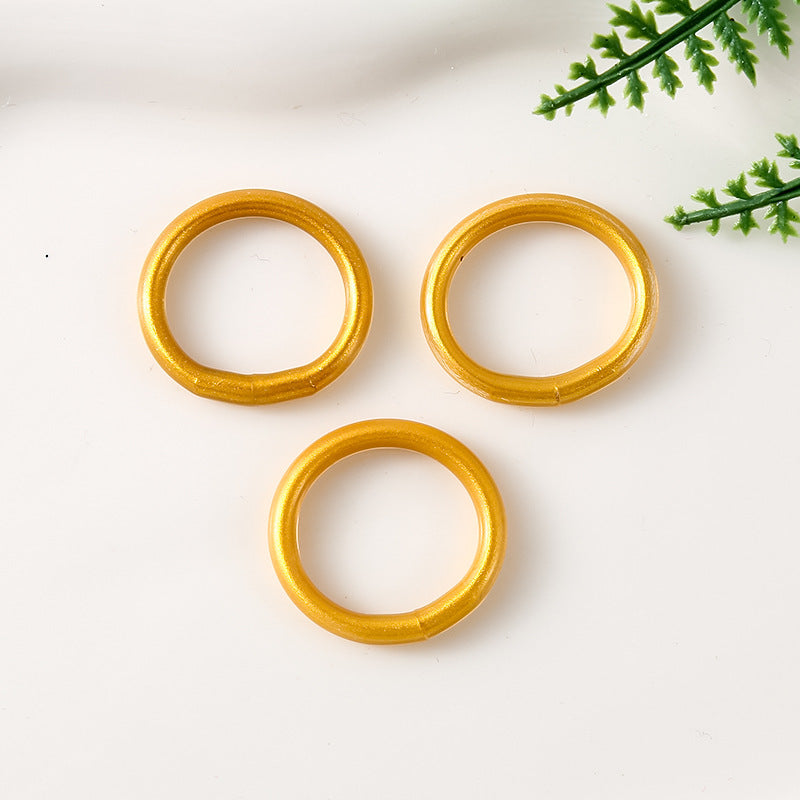 Multi-Color Fabric Edging Small Ring Glossy Fabric Ring Children's DIY Jewelry Accessories Small Ring Wholesale