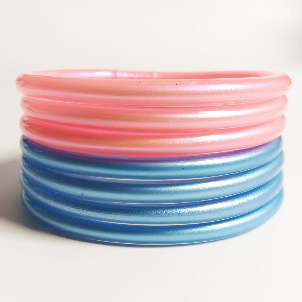 Amazon's Best Selling Pvc Silicone Tube Gold Powder Bracelet Cross-Border Jelly Bangles Popular Bracelet 7 Layers