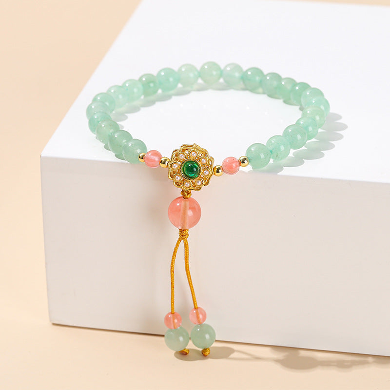 Jingdong Jewelry Natural Crystal Bracelet Jade New Chinese Style Fresh Tassel Bracelet for Girls and Best Friends Agate Bracelet