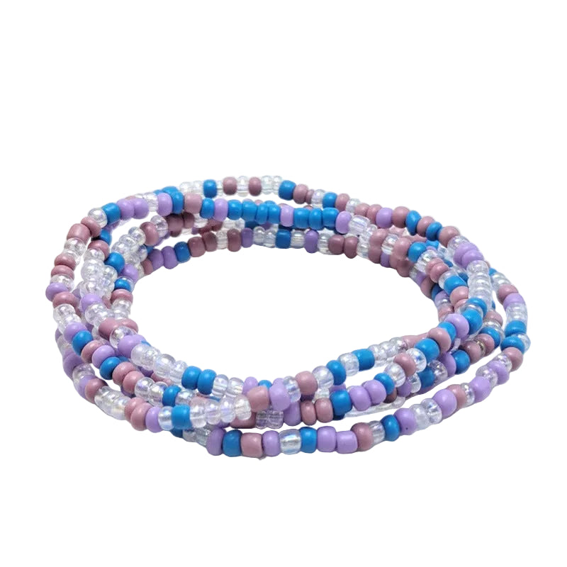 Body Chain with Glass Seed Beads, Fashionable Magic Hand Fish Pendant Accessories, Elastic Handmade Beaded Jewelry Waist Chain