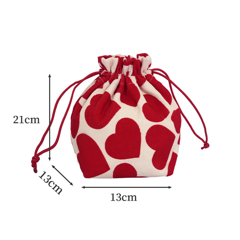 High-Value Aesthetic Handheld Makeup Bag, Large Capacity Cosmetic Storage Bag, Drawstring Closure Bag