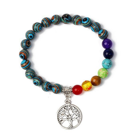 8mm black stone volcanic stone tag life tree shining stone lapis lazuli yellow tiger eye stone yoga bracelet supply d32