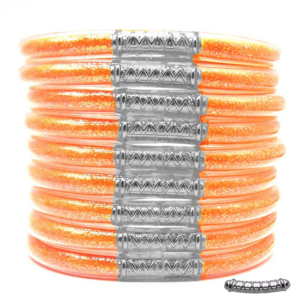 Cross-Border Hot-Selling 9-Layer Pvc Silicone Tube Gold Powder Bracelet Jelly Bangles Women's Bracelet Mixed Batch