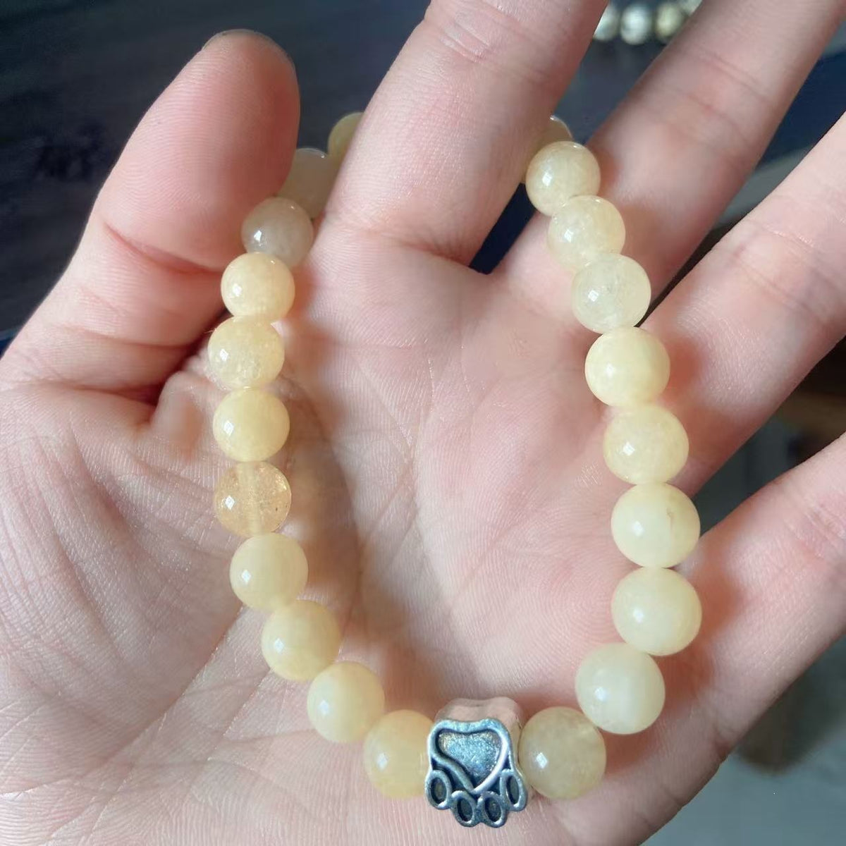 Direct manufacturer, popular on AliExpress: 8mm tiger eye stone, white turquoise, dog paw transparent elastic cord bracelet