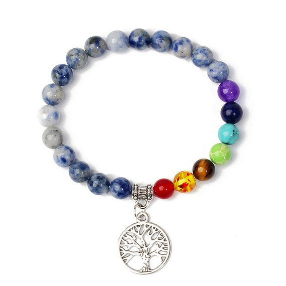 8mm black stone volcanic stone tag life tree shining stone lapis lazuli yellow tiger eye stone yoga bracelet supply d32
