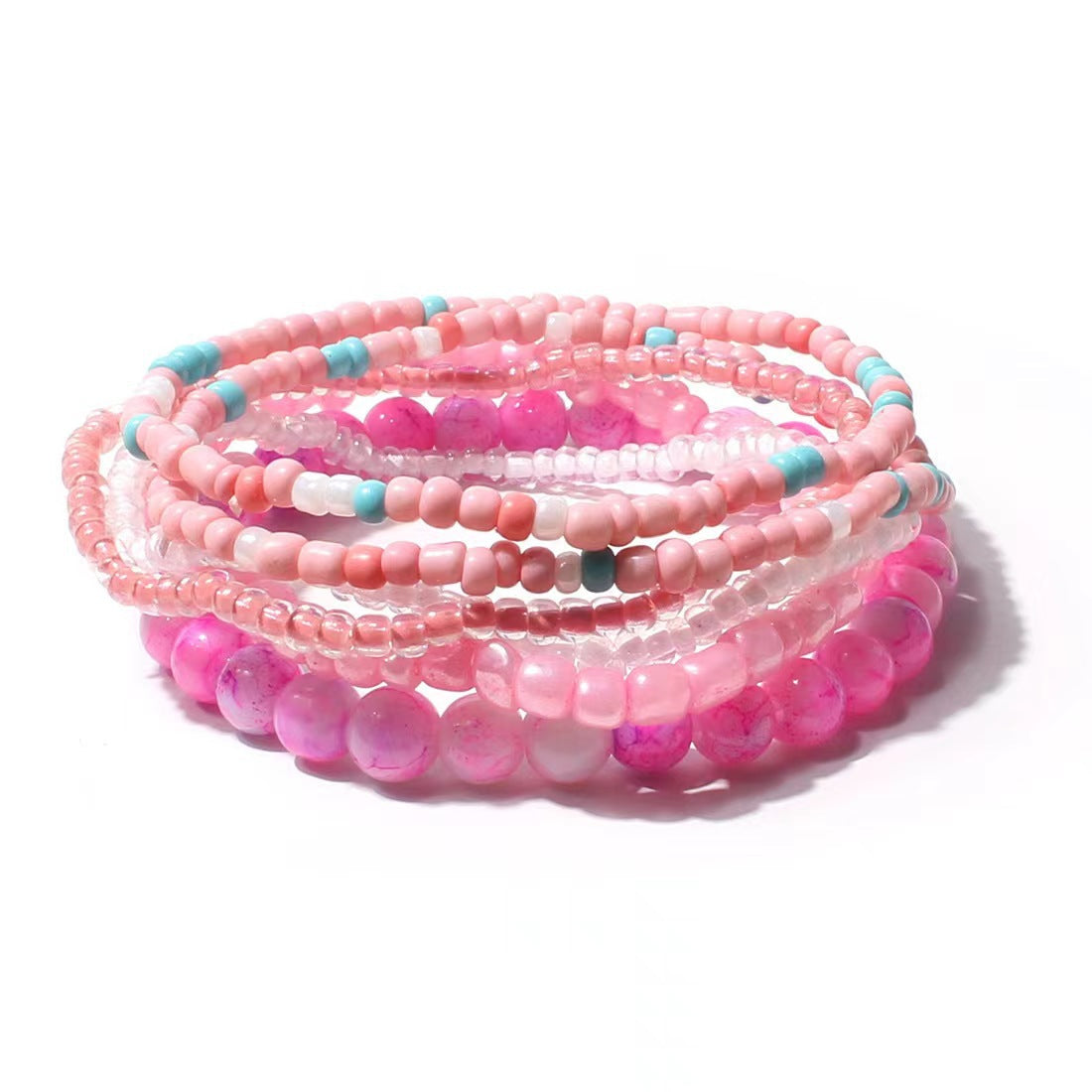 Vacation-Style Handmade Beaded Multi-Layered Seed Bead and Glass Mix-And-Match Stackable Jewelry Bracelets Wholesale