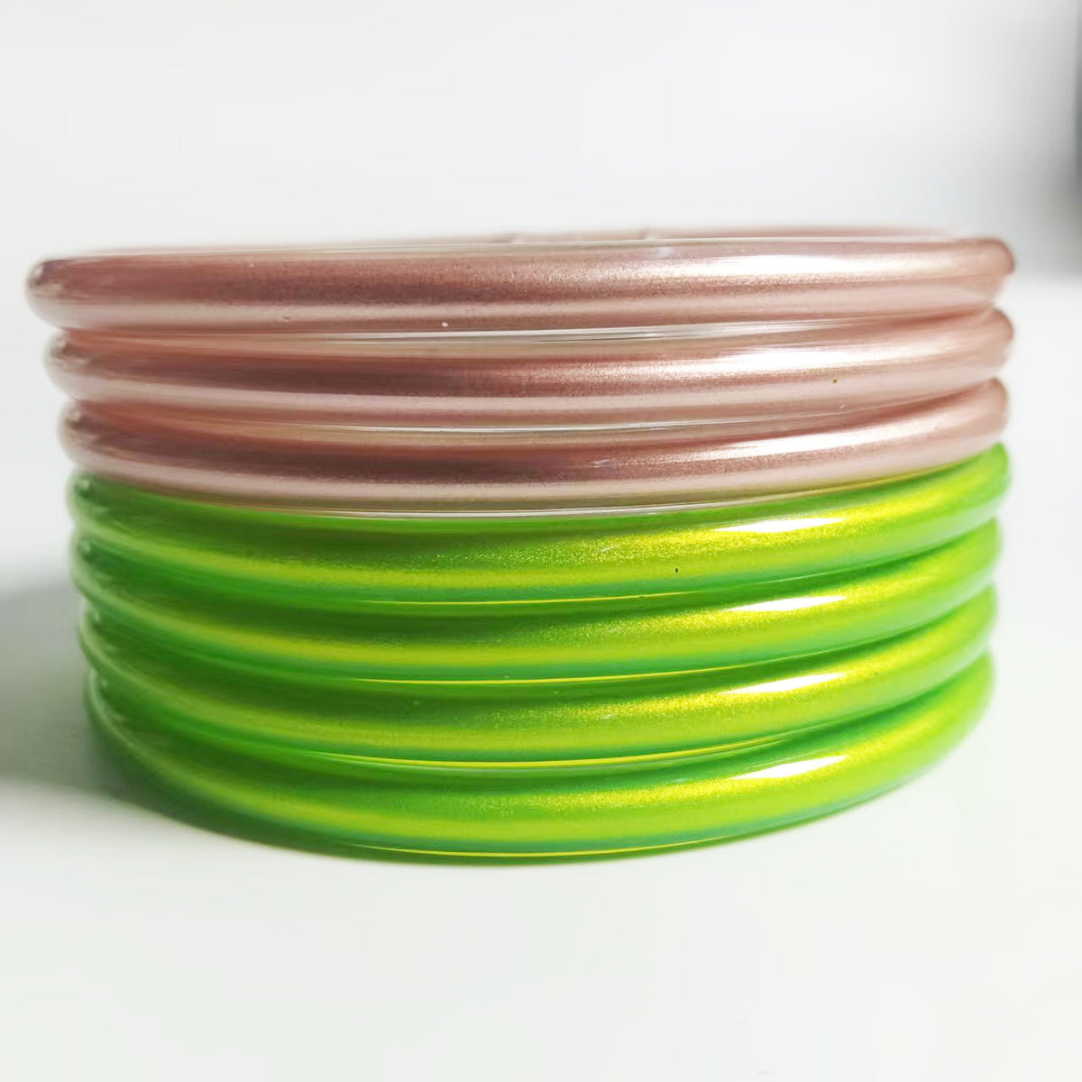 Amazon's Best Selling Pvc Silicone Tube Gold Powder Bracelet Cross-Border Jelly Bangles Popular Bracelet 7 Layers