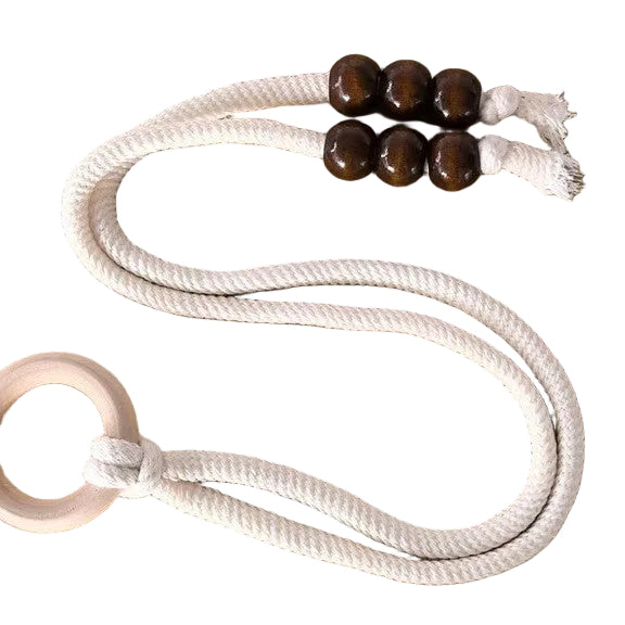 Curtain  Tiebacks with Cotton Rope Weaving Adjustable Sheer Curtain Strap Storage Clips Cream-Style Hanging Ball Decorations