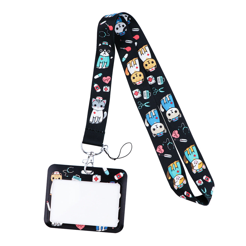 Doctor Pills Cat Mobile Phone Lanyard Card Set Combination Bus Card Factory Brand Work Medical Lanyard Campus Card Pendant