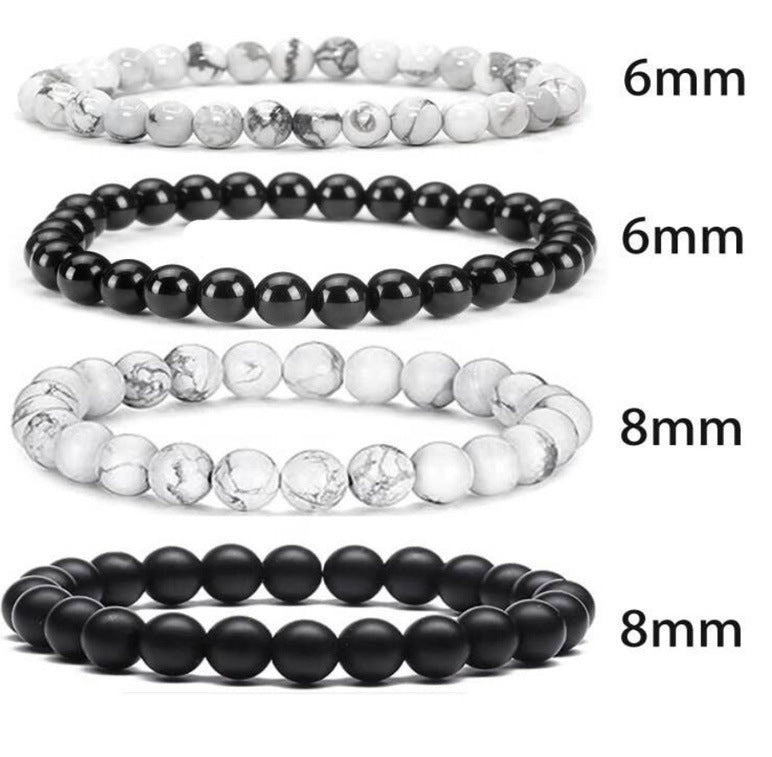 Popular Amazon European and American Men's Fashion Set, Stylish Tiger Eye Volcanic Stone Bracelet, White Pine Snowflake Bracelet, Versatile Accessories