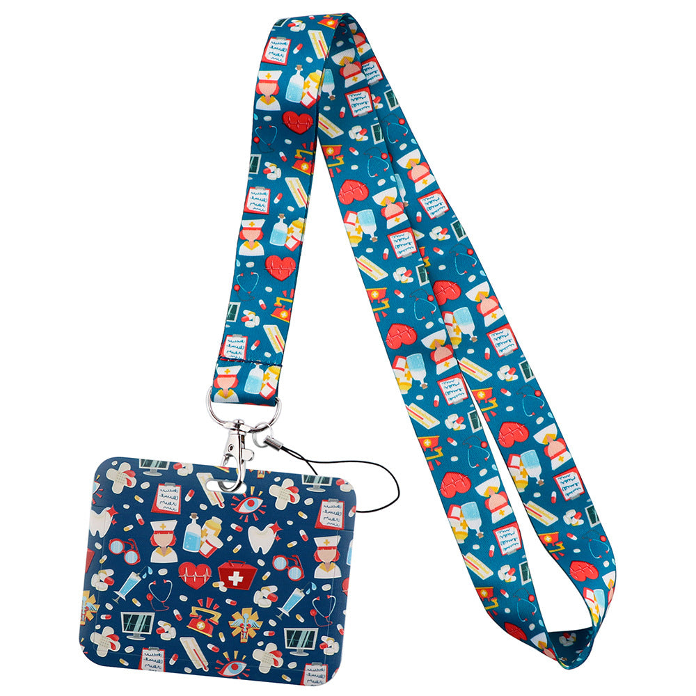 Doctor Pills Cat Mobile Phone Lanyard Card Set Combination Bus Card Factory Brand Work Medical Lanyard Campus Card Pendant
