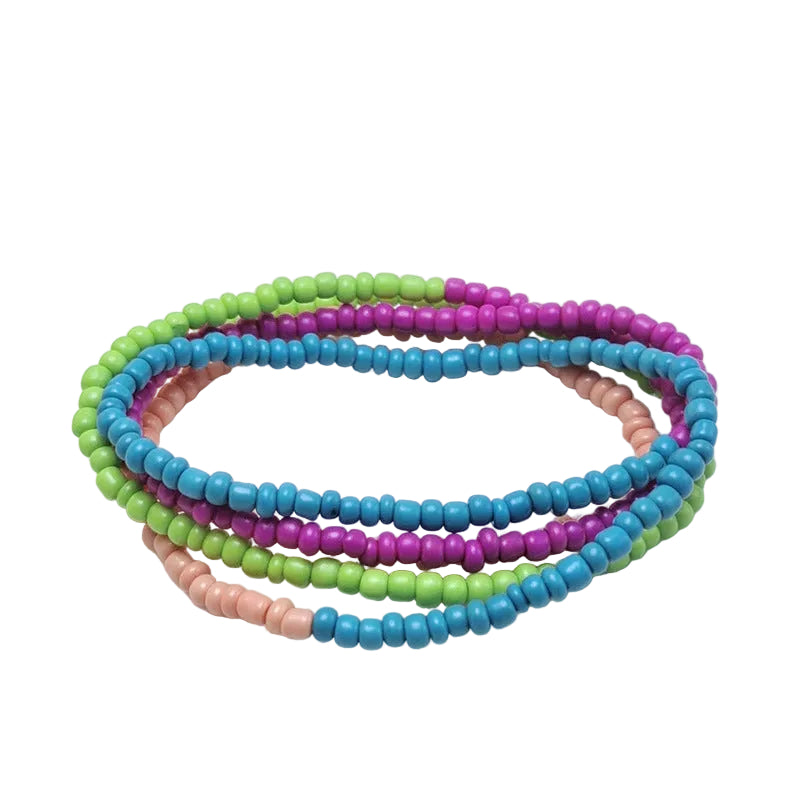 Body Chain with Glass Seed Beads, Fashionable Magic Hand Fish Pendant Accessories, Elastic Handmade Beaded Jewelry Waist Chain