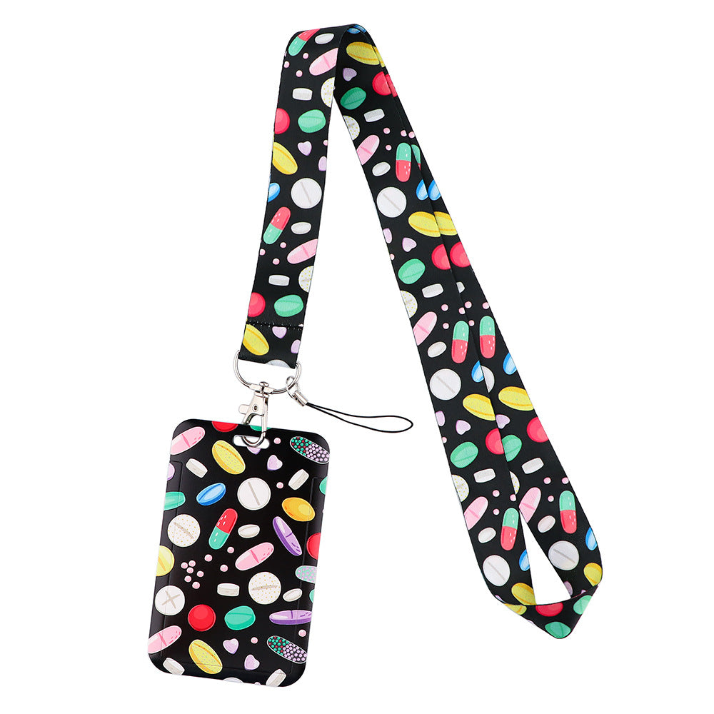 Doctor Pills Cat Mobile Phone Lanyard Card Set Combination Bus Card Factory Brand Work Medical Lanyard Campus Card Pendant