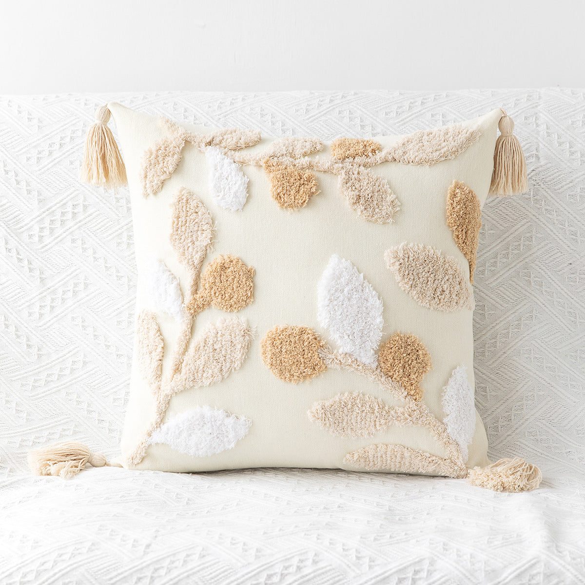 Amazon New Bohemian Geometric Tufted Pillow Case Home Tassel Cushion Homestay Simple Waist Pillow