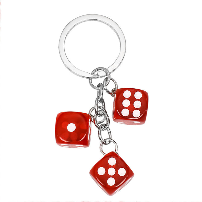 Hot-Selling Creative Plastic Dice-Shaped Keychain Pendant Bag Pants Pen Accessory Decoration DIY Parts