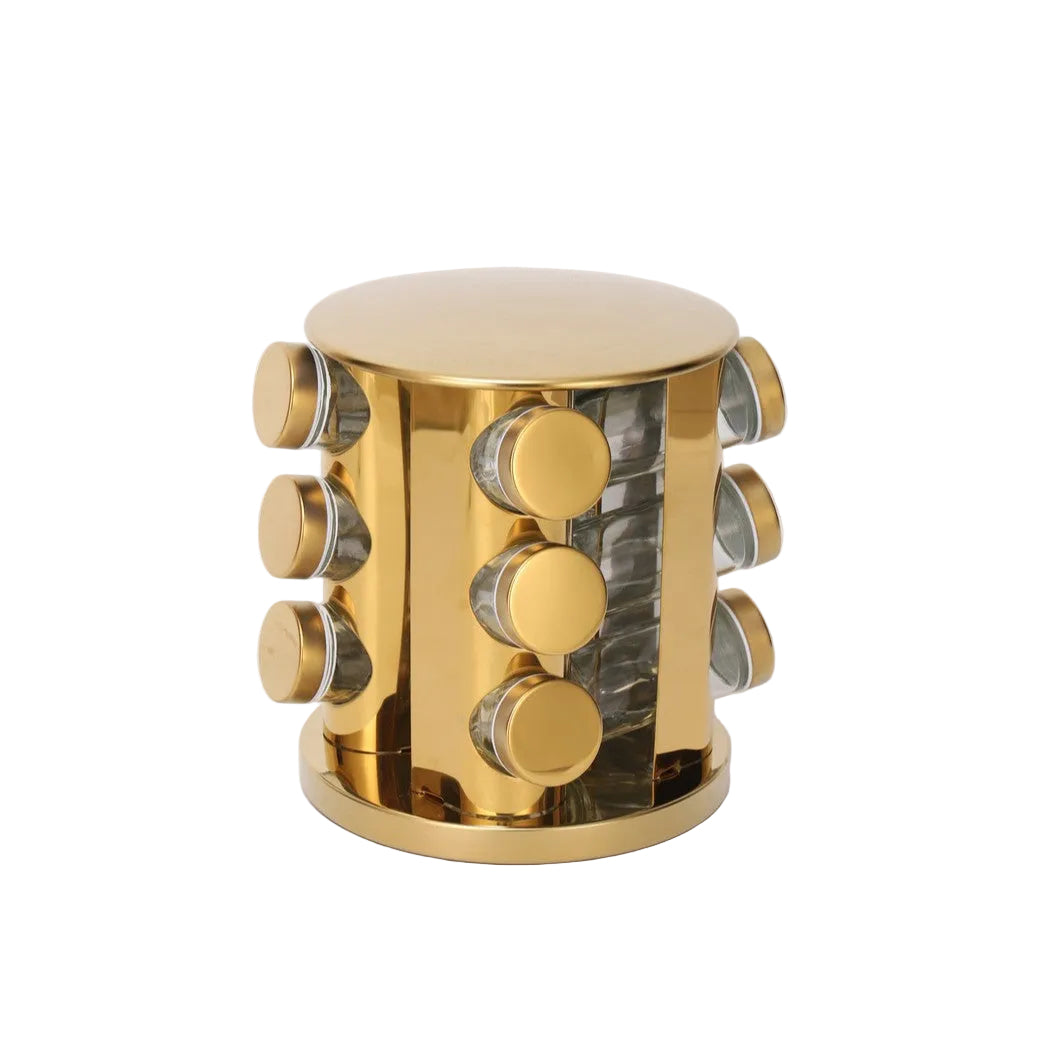 Multi-layer stainless steel rotating seasonings rack Nordic kitchen special 360 degree turntable seasonings storage rack wholesale