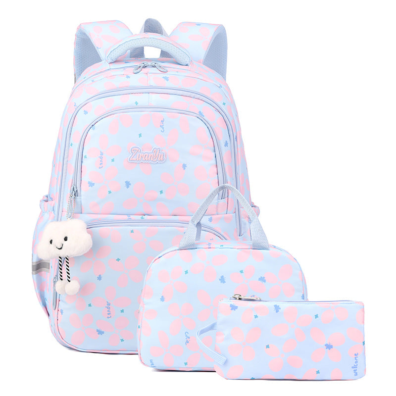 New Casual Primary School Student Bag Large Capacity Backpack Korean Version High School Student Bag Junior High School Student Backpack Female