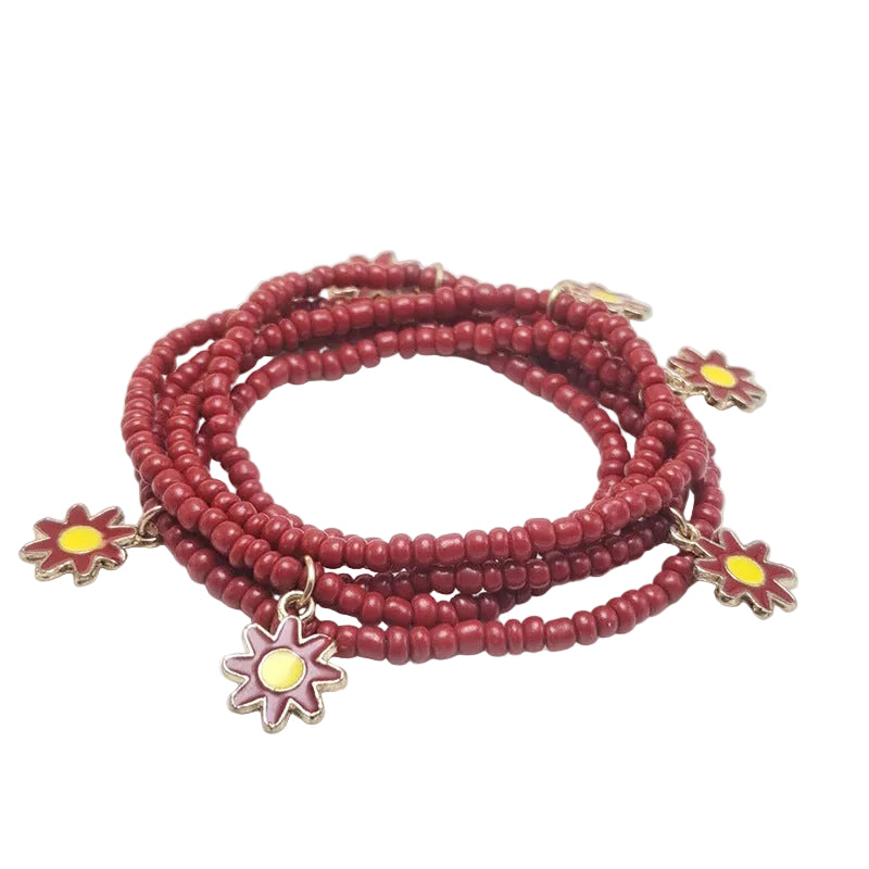 Body Chain with Glass Seed Beads, Fashionable Magic Hand Fish Pendant Accessories, Elastic Handmade Beaded Jewelry Waist Chain