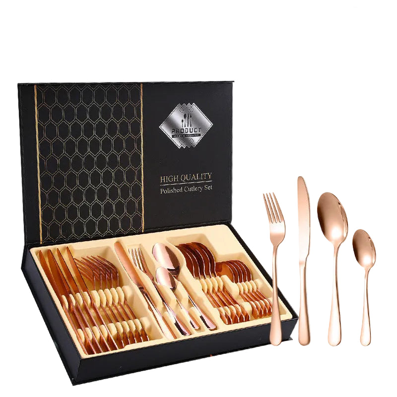 Stainless steel  24 pieces suit Western steak knife fork spoon gift box tableware suit