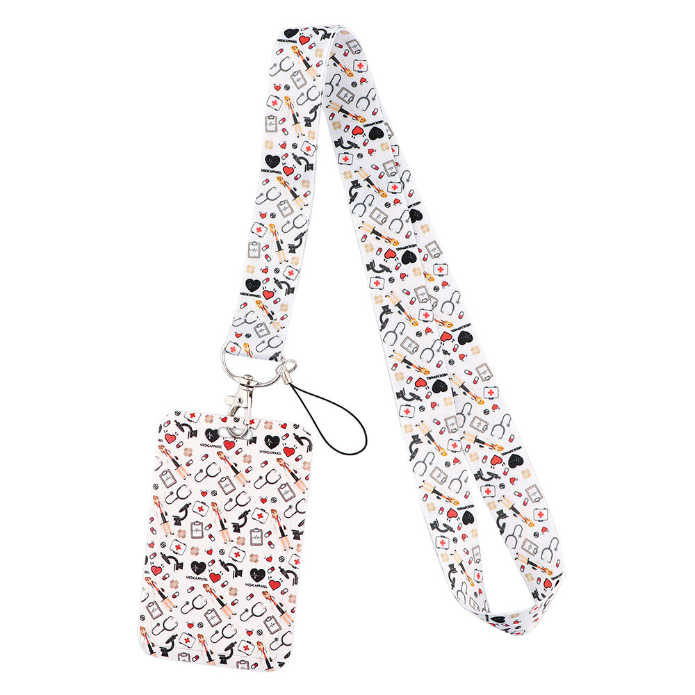 Doctor Pills Cat Mobile Phone Lanyard Card Set Combination Bus Card Factory Brand Work Medical Lanyard Campus Card Pendant